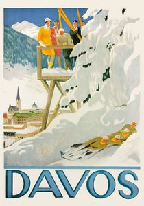 Bau der Bobbahn von der Schatzalp nach Davos